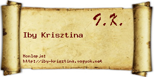 Iby Krisztina névjegykártya